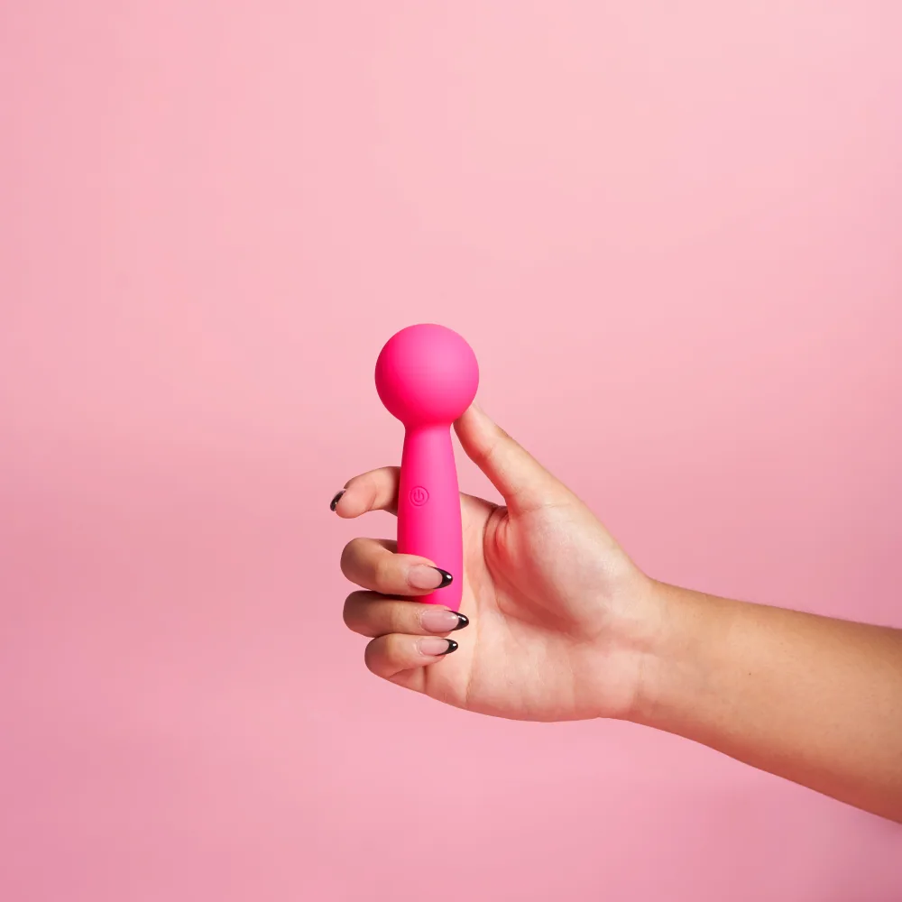 Lolly mini wand vibrator — in hand